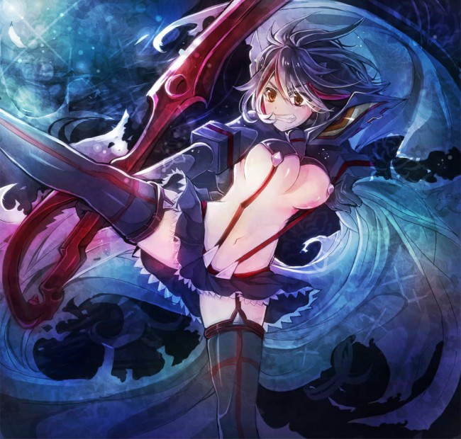 爆乳の鬼龍院皐月がニブルファックされたり纏流子もたっぷりなキルラキルのフルカラーエロ画像！！ (44)