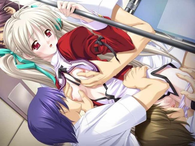 【エロ漫画】痴漢されている女子高生とか女の子たちのエロ同人のフルカラーエロ画像ですぅ！2 (28)