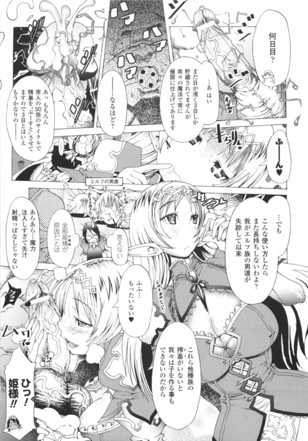 エルフのお姫様がザーメン奴隷の男達と体中の穴を使って乱交しちゃうよ【あまぎみちひと エロ同人】8