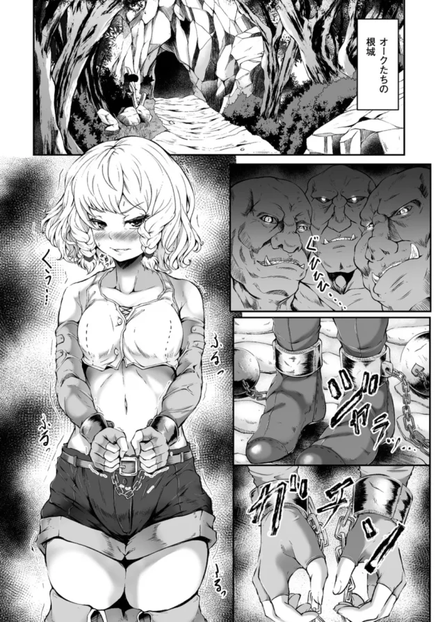 オークに捕らわれたヒロインが中出しレイプされまくって妊娠した挙句、鬼畜に３本同時挿入【無料 エロ同人】8