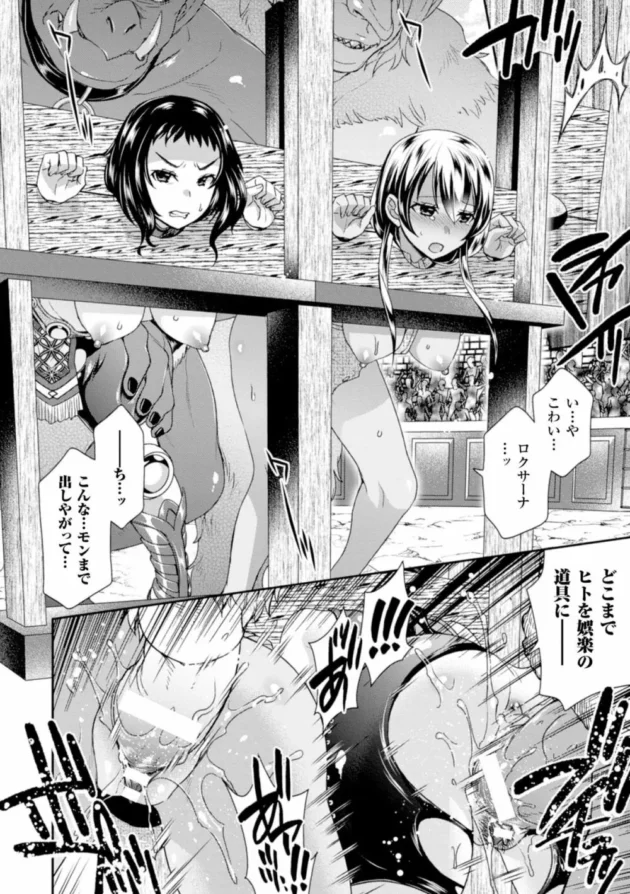 ギロチン拘束されて女囚人がオーク共に前から後ろから輪姦レイプされてエッチされまくり、最後は公衆肉便器にさせられる【無料 エロ同人】20