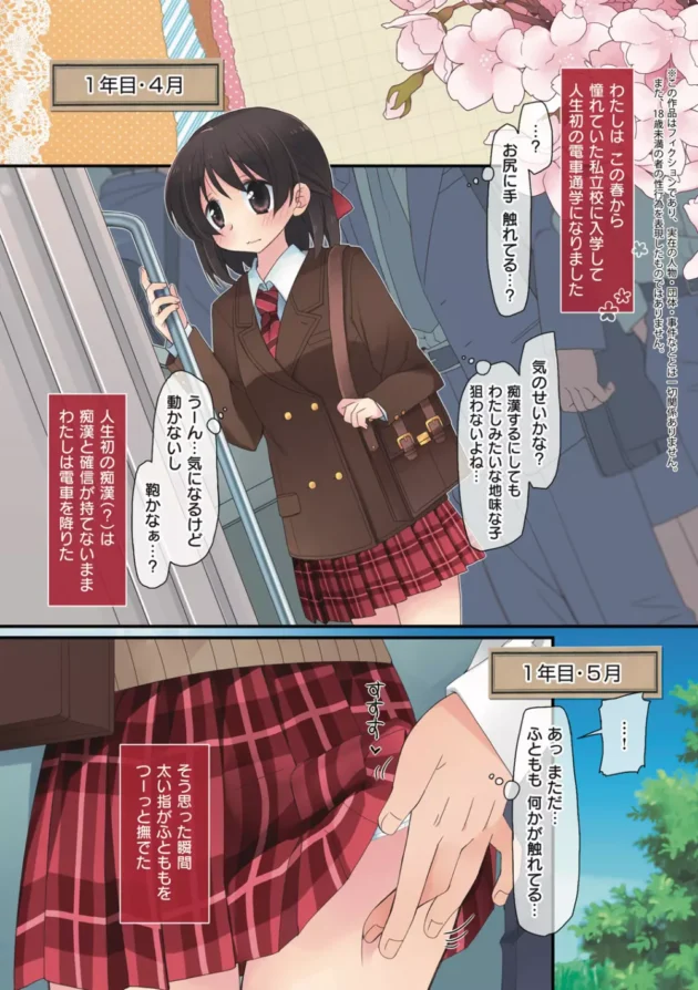 JCになったばかりで何も知らない純真無垢な制服少女が初めての電車通学をしてたら痴漢に目をつけられて…【無料 エロ同人】5