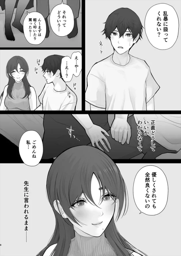【M女エロ漫画】ドMの女教師が生徒彼氏に乱暴エッチをお願いするよ！【江☆浪漫工房/先生は出会う前から調教済み】(6)